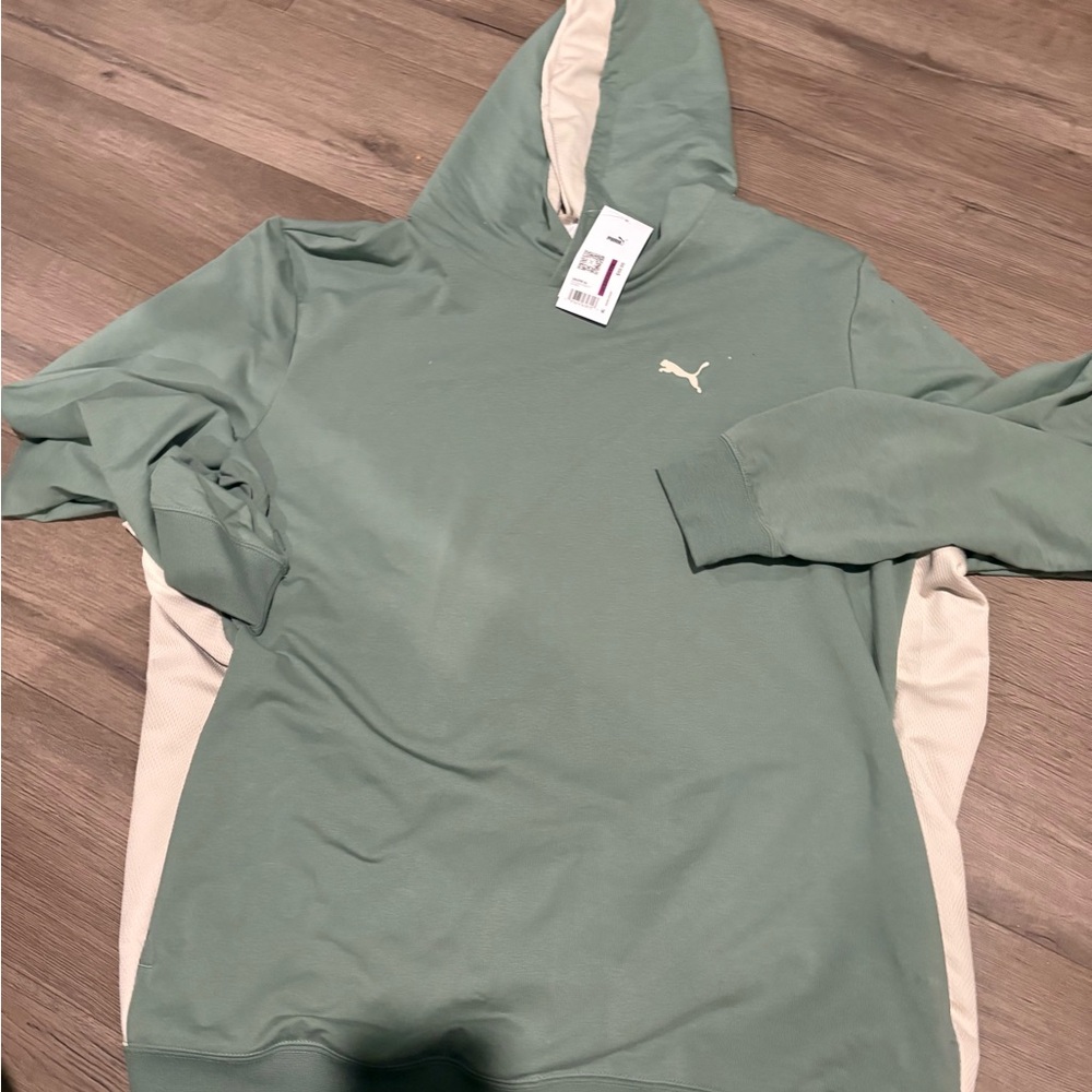 Puma Olive and Beige Hoodie